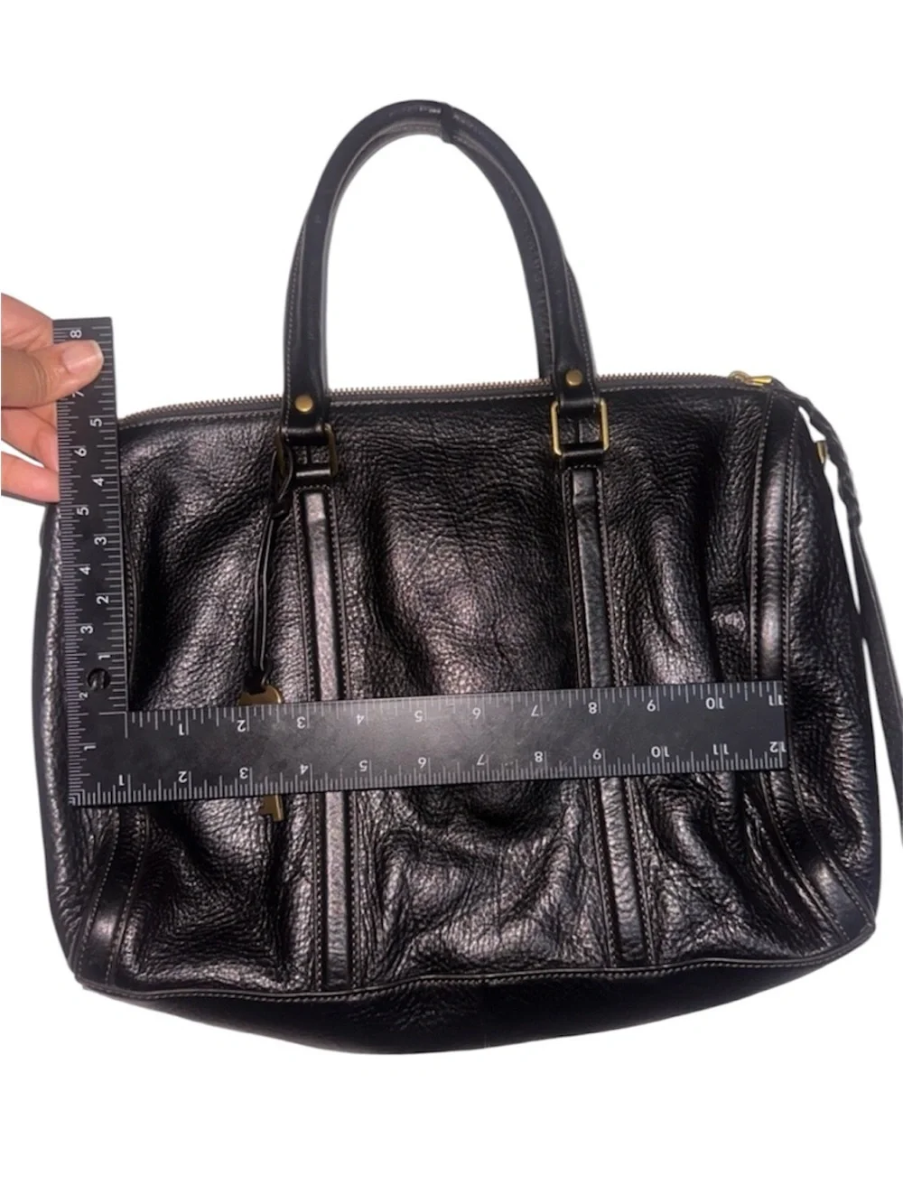 RARE Fossil Kendall Satchel Large Leather Purse Speedy Bag